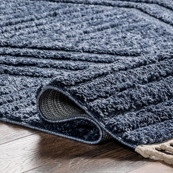 nuLOOM Risette Blue, 12' x 15', Geometric, Soft and Textured, High Traffic, Stain Resistant, Easy Clean, Durable Area Rug for Bedroom, Living Room, Dining Space, Den, Foyer, Entryway