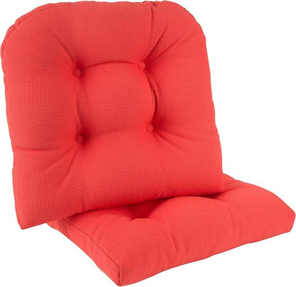 Klear Vu Gripper Overstuffed Universal Non-Slip Dining Chair Cushions for Kitchen Decor or Office Use, U-Shaped Skid-Proof Seat Pad, 17x17 Inches, 2 Count (Pack of 1), Solid Coral