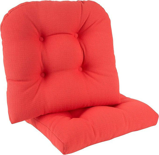 Klear Vu Gripper Overstuffed Universal Non-Slip Dining Chair Cushions for Kitchen Decor or Office Use, U-Shaped Skid-Proof Seat Pad, 17x17 Inches, 2 Count (Pack of 1), Solid Coral