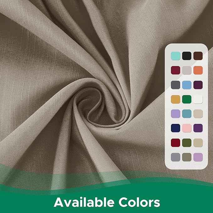 Biscaynebay Wrap Around Bed Skirts for Queen Beds Short Drop of 12", Taupe Adjustable Elastic Dust Ruffles Easy Fit Wrinkle Resistant Silky Luxurious Fabric Machine Washable