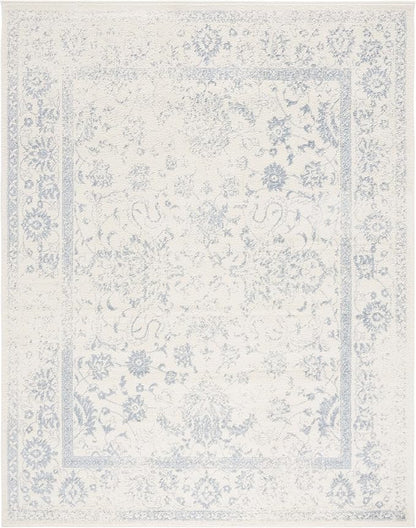 SAFAVIEH Area Rug 8x10 - Adirondack Collection - Large - Ivory & Slate, Distressed Vintage Floral Design, Non-Shedding & Easy Cleaning, Ideal for Living Room, Bedroom, Dining Space (ADR109S)