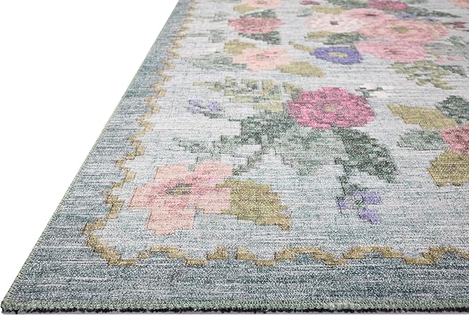 Loloi Rifle Paper Co. Rosa Collection RSA-02 Sky 3'-9" x 5'-6" Accent Rug