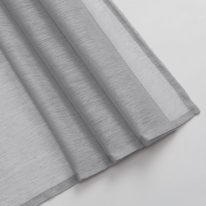 DONREN Grey Window Scarf for Background - Luxury Soft Sheer Scarf Add to Window Curtains for Enhanced Effect (34 by 216 Inch,1 Pack)