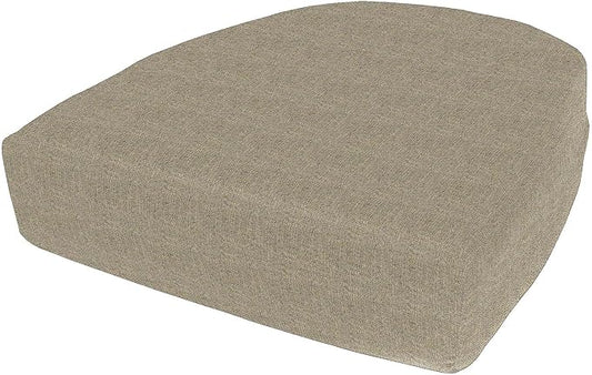 Cushion Source Rounded Back Seat Cushion, 19.5" x 20" x 5" deep Indoor and Outdoor Durable seat Cushion Made with Fade Resistant Sunbrella Fabric, Hidden Zipper, Sunbrella Linen Stone