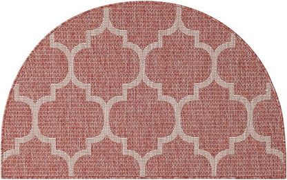 Unique Loom Outdoor Trellis Collection Area Rug (2' 7" x 4' 1" Hearth Rust Red/Ivory)