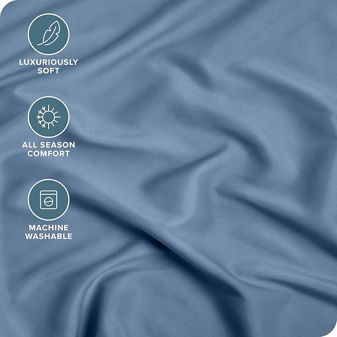 Bare Home Fitted Bottom Sheet King Size - Premium 1800 Microfiber - Ultra-Soft Hotel Luxury - Deep Pocket - Durable and Long Lasting (King, Coronet Blue)