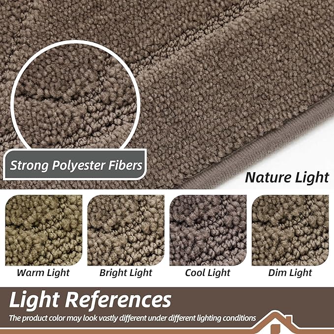 BEQHAUSE Dirt Trapper Door Mat 32" x 72", Doormat Non-Slip Entryway Rugs Washable, Dog Door Mat Stain Resistant and Absorbent Welcome Floor Mat for Front Back Door, Muddy Wet Shoes & Paws, Light Brown