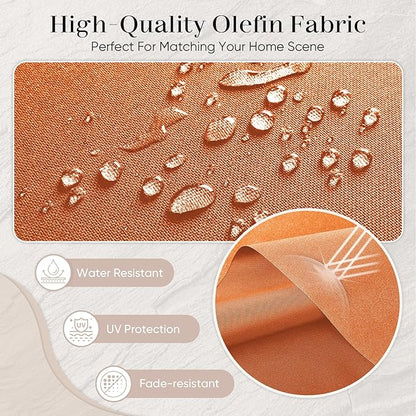 Outdoor Chair Cushions-Patio Chair Cushions Set of 2 with Removable Cover 22 X 25 Inch Outdoor Cushions for Patio Furniture Chair Sofa Couch-Orange