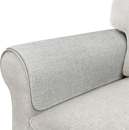 Couch Arm Covers, Waterproof Armrest Cover for Sofa, Armchair, Loveseat, Non-Slip Recliner Arm Cover, Sofa Arm Covers, Headrest Covers, Arm Chair Covers Set of 2 (Light Gray, 24"×20")