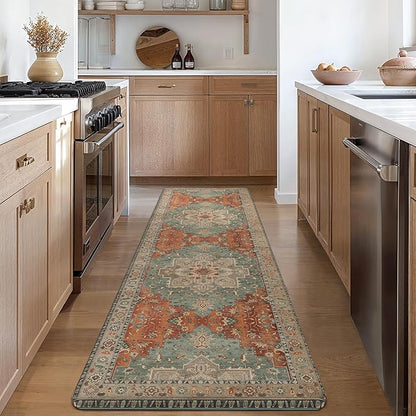 GENIMO Kitchen Mats for Floor, Washable Anti Fatigue Mat for Cushioned, 17.3"x59", Waterproof Kitchen Rugs, Non Slip Foam Comfort Standing Mat Rug for Home, Runner, Sink, Laundry, Multi