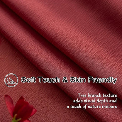 MAIHER 144 Inch Length Pinch Pleat Sheer Curtains 12 FT Tall Extra Long Curtains for Ceiling Living Room Soft Touch Light Filtering Pleated Drapes with Hooks, Burgundy, 42" W x 144" L, 2 Panels