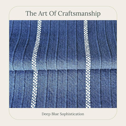 SanVia Indigo Snug Premium Cotton Throw Pillow Covers, 20 x 20 Inches, Artisan Made, Luxurious Handwoven Reversible Couch Pillow Covers with Hidden Zipper, Elegant Home Décor, Insert Not Included