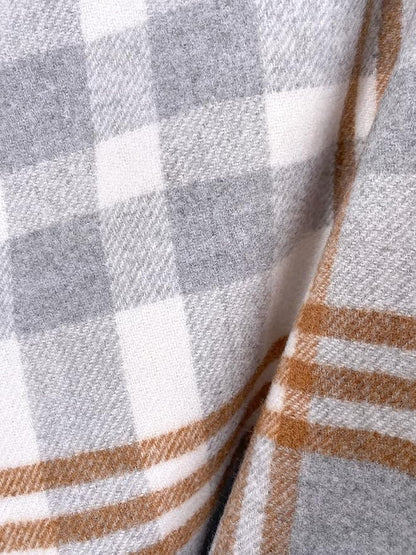 Moss Rose Women's Travel Plaid Shawl Wrap Open Front Poncho Cape for Fall Winter
