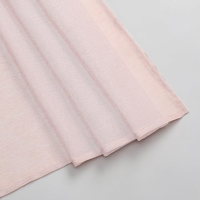 DONREN Peach Pink Sheer Window Scarf for Girls Party/Room - Luxury Soft Semi Sheer Scarf for Wedding (1 Panel,52 Inch by 288 Inch Length)