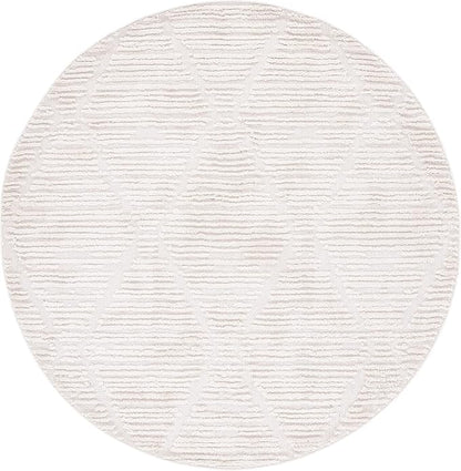SAFAVIEH Marrakech Collection 8' Round Beige MRK517C Moroccan Boho Tribal Trellis Area Rug