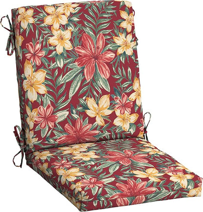 Arden Outdoor Dining Chair Cushion, 20 x 20, Rain-Proof, Fade Resistant, Ruby Clarissa