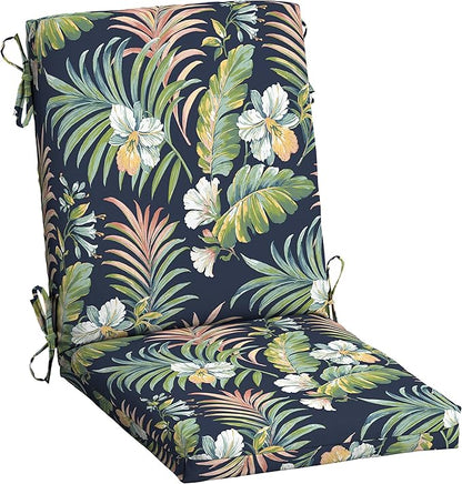 Arden Outdoor Dining Chair Cushion, 20 x 20, Rain-Proof, Fade Resistant, Simone Blue Tropical