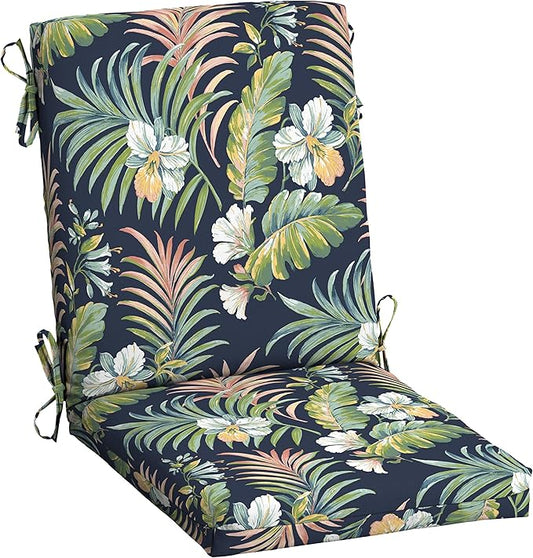 Arden Outdoor Dining Chair Cushion, 20 x 20, Rain-Proof, Fade Resistant, Simone Blue Tropical