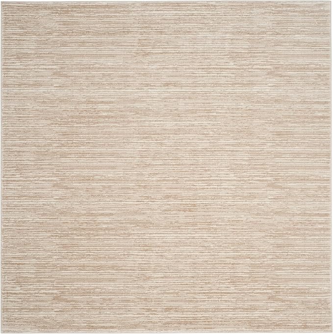 SAFAVIEH Vision Collection Area Rug - 3' Square, Cream, Modern Ombre Design, Non-Shedding & Easy to Clean, Ideal for Foyer, Entryway, Bedroom, Accent Space (VSN606F)