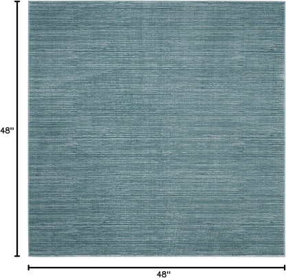 SAFAVIEH Vision Collection Area Rug - 4' Square, Aqua, Modern Ombre Design, Non-Shedding & Easy to Clean, Ideal for Living Room, Bedroom, Dining Space (VSN606B)