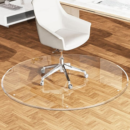 Beveled Edge 40" Round Office Chair Mat for Carpet or Hardwood Floor Crystal Clear, 40" x 40" for a Smooth Glide and Easy Roll On/Off, Heavy Duty and Non-Slip Floor Ultimate Clear Chair Mat