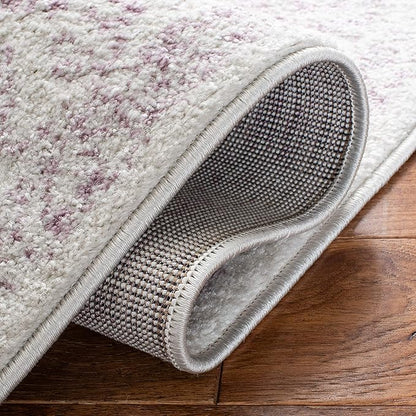 SAFAVIEH Adirondack Collection Runner Rug - 2'6" x 8', Ivory & Lavender, Distressed Vintage Floral Design, Non-Shedding & Easy to Clean, Ideal for Hallway, Foyer, Entryway, Bedroom (ADR109U)