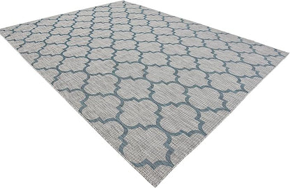Unique Loom Outdoor Trellis Collection Area Rug (9' x 12' Rectangle, Gray/ Ivory)