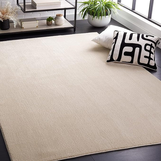 SAFAVIEH Revive Collection Area Rug - 7' x 10', Ivory, Geometric Design, Ideal for High Traffic Areas in Living Room, Bedroom, Dining (REV102A)