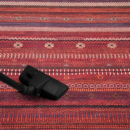 Keen Home Design 2x12 Rug - Machine Washable Runner with Non-Slip Backing, Ideal for Hallway, Entryway, Kitchen, Laundry Room - Vintage, Easy Clean, Durable, Low Pile Rug - (2'6" x 12')