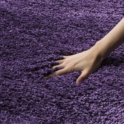 SAFAVIEH Milan Shag Collection Runner Rug - 2' x 22', Purple, Solid Design, Non-Shedding & Easy Care, 2-inch Thick Ideal for High Traffic Areas in Living Room, Bedroom (SG180-7373)