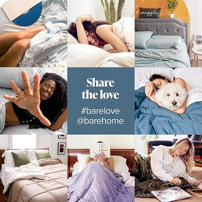 Bare Home Fitted Bottom Sheet King Size - Premium 1800 Microfiber - Ultra-Soft Hotel Luxury - Deep Pocket - Durable and Long Lasting (King, Dark Blue)