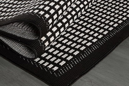 Beverly Rug Micro Loop Area Rug Black/White 8x10 Geometric Modern Luxury Zebra Durable Soft Indoor Rugs for Living Dining Room Office Stain Resistant Non Shedding Casual Indoor Carpet 8 x 10