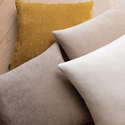 a moment Pack of 2 Decorative Chenille Throw Pillow Covers with Twill Cushion Covers for Sofa Living Room Couch Bed 22x22 Inch Dark Brown