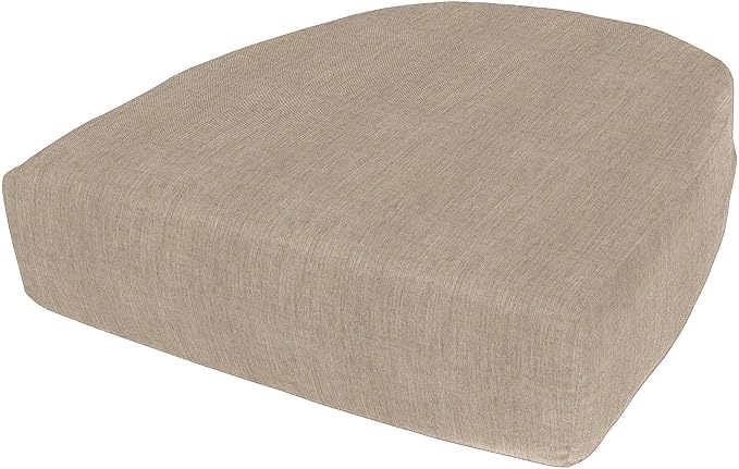 Cushion Source Rounded Back Seat Cushion, 19.5" x 20" x 5" deep Indoor and Outdoor Durable seat Cushion Made with Fade Resistant Sunbrella Fabric, Hidden Zipper, Sunbrella Elements Cast Ash
