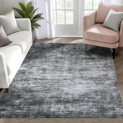 WILLSUN Washable Area Rugs, 3x5 Non-Slip Boho Large Area Rugs for Living Room, Bedroom, Machine Washable Vintage Rug, Indoor Floral Print Carpet for Home Decor, Kid & Pet Friendly Mat