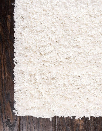 Unique Loom Solid Shag Collection Area Rug (9' x 12' Rectangle, Snow White)