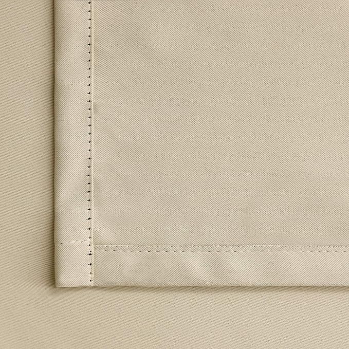 BGment Beige Blackout Curtains 45 Inches Long 2 Panels for Bedroom - Short Thermal Insulated Drapes with Rod Pocket Room Darkening Privacy for Kitchen Bathroom Window, 42 x 45 Inch