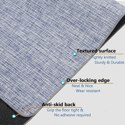 Chair Mat for Hardwood & Tile Floor, 47" x 60" Heavy Duty Office Chair Mat for Rolling Chairs, Anti Slip, Non-Curve, Floor Protector for Home Office, Blue White