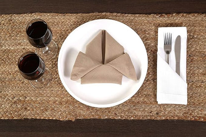 Ramanta Home Jute Braided Natural Burlap Runner 13x36 Inches, Reversible Boho Accent Table Runners for Wedding, Birthday Parties | Farmhouse Rustic Vintage Dinner Table Mat for Indoor & Outdoor Usage