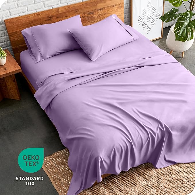Bare Home Twin Sheet Set - 1800 Ultra-Soft Microfiber Twin Bed Sheets - Double Brushed - Deep Pockets - Easy Fit - Extra Soft - 3 Piece Set - Bedding Sheets & Pillowcases (Twin, Lavender)