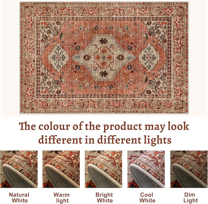 Tangsoo 2x5 Washable Runner Rug for Hallways, Non Slip Vintage Runner Rug, Soft Low Pile Long Rug Runner, Print Distressed Carpet Runners for Kitchen Bedroom Entryway Bathroom Living Room