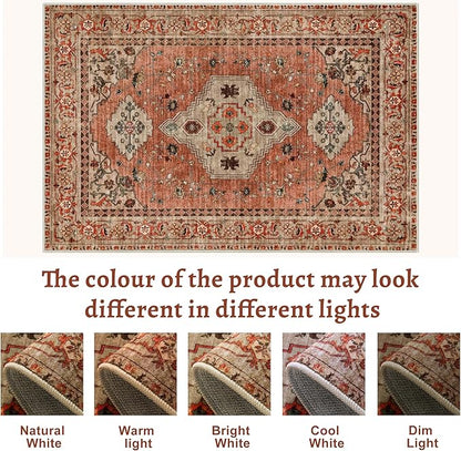 Tangsoo 2x5 Washable Runner Rug for Hallways, Non Slip Vintage Runner Rug, Soft Low Pile Long Rug Runner, Print Distressed Carpet Runners for Kitchen Bedroom Entryway Bathroom Living Room