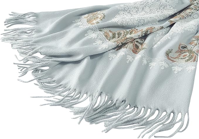 Urban CoCo Women's Embroidered Tassel Long Shawl Oversize Scarf Wraps for Women