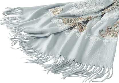 Urban CoCo Women's Embroidered Tassel Long Shawl Oversize Scarf Wraps for Women