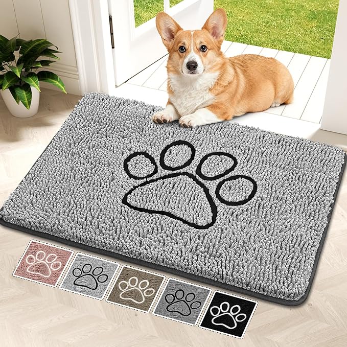 Bcoimo Super Absorbent Dog Door Mat, 36"*24" Anti Slip Mat for Muddy Paws, Pet Rugs for Dirty Paws Washable That Absorbs Moisture and Dirt, for Dog Cage and Pet Resting Carpet