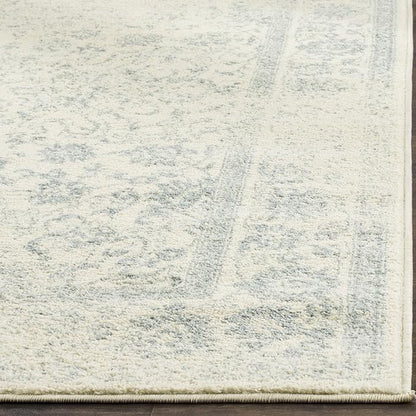 SAFAVIEH Adirondack Collection Runner Rug - 2'6" x 22', Ivory & Slate, Distressed Vintage Floral Design, Non-Shedding & Easy to Clean, Ideal for Hallway, Foyer, Entryway, Bedroom (ADR109S)