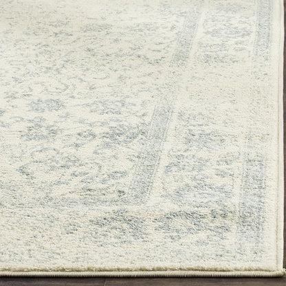 SAFAVIEH Area Rug 8x10 - Adirondack Collection - Large - Ivory & Slate, Distressed Vintage Floral Design, Non-Shedding & Easy Cleaning, Ideal for Living Room, Bedroom, Dining Space (ADR109S)