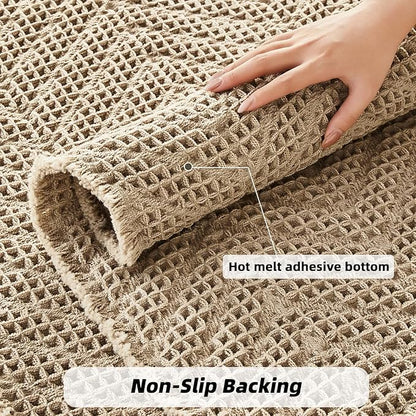 Bath Mats,Upgraded Waffle Super Absorbent Bath Mat,Bathroom Rugs Non Slip Washable, Quick Dry Shower Mats, Ultra Soft Bath Mats for Bath Floor,Brown,24"*36"