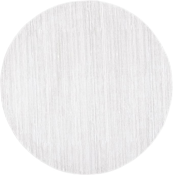 SAFAVIEH Vision Collection Area Rug - 8' Round, Ivory & Grey, Modern Ombre Design, Non-Shedding & Easy to Clean, Ideal for Living Room, Bedroom, Dining Space (VSN606K)