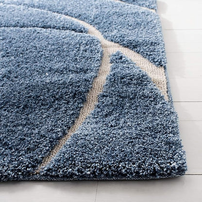 SAFAVIEH Florida Shag Collection Accent Rug - 2'3" x 4', Light Blue & Cream, Non-Shedding & Easy Care, 1.2-inch Thick Ideal for High Traffic Areas in Entryway, Living Room, Bedroom (SG471-6011)